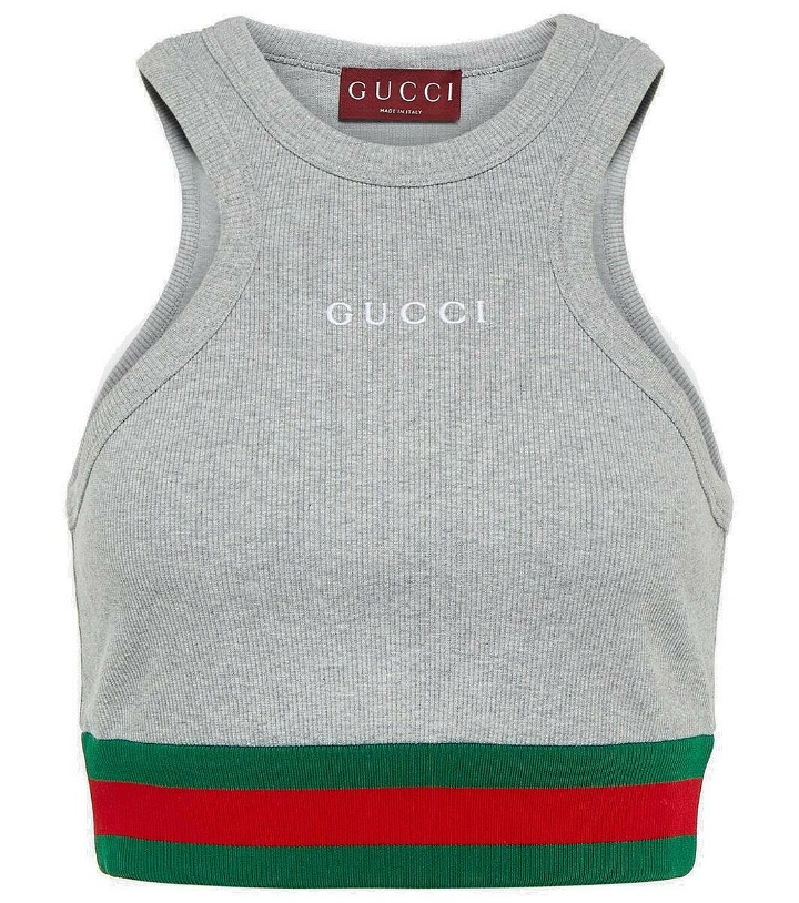 Photo: Gucci Logo cotton-blend jersey tank top