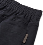 Zimmerli - Slim-Fit Tapered Fleece-Back Stretch-Cotton Jersey Sweatpants - Men - Midnight blue