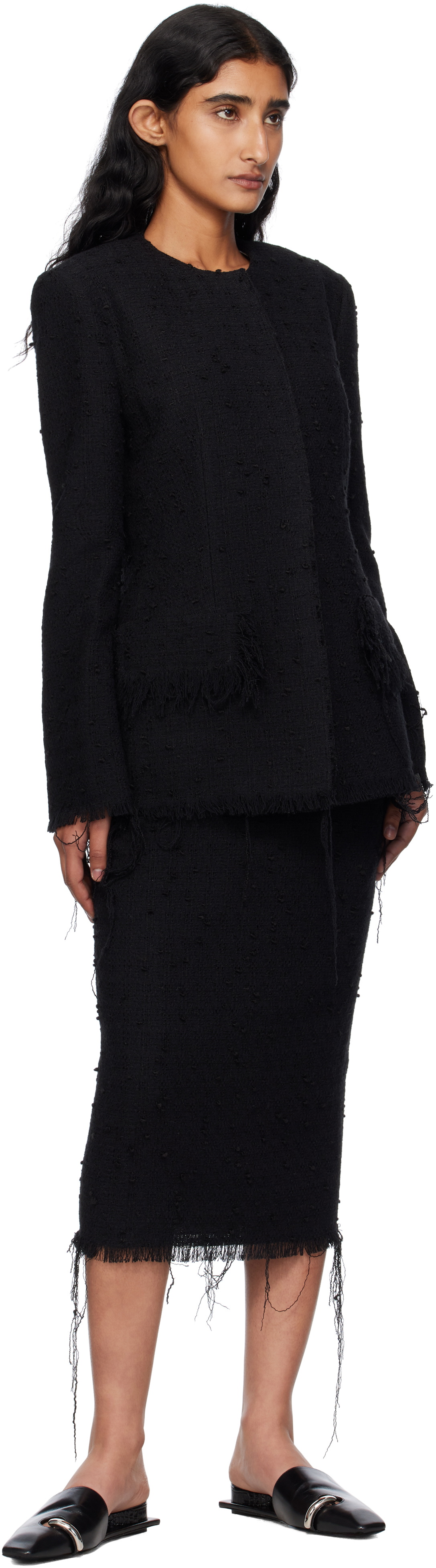 GIA STUDIOS Black Thalia Midi Skirt