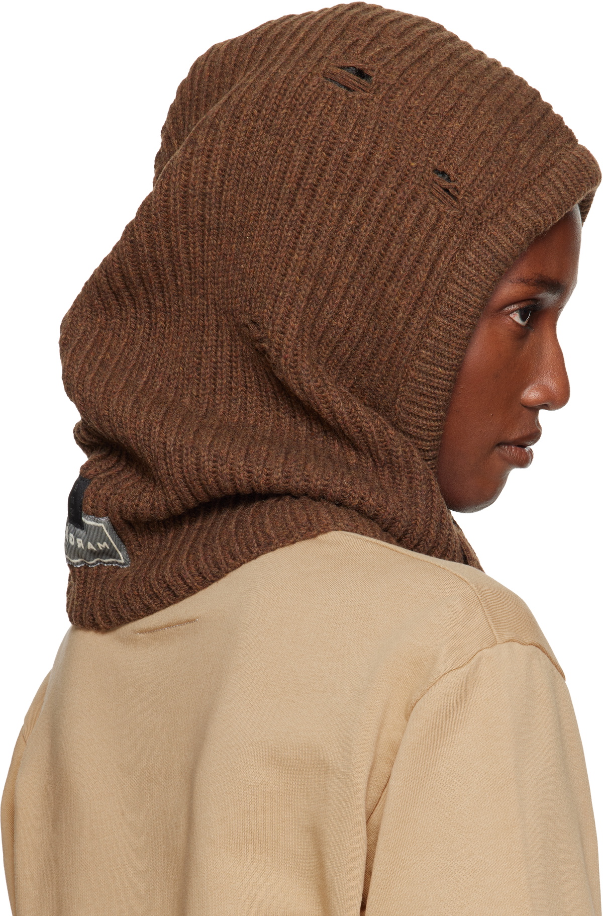 MM6 Maison Margiela Brown Wool Hood