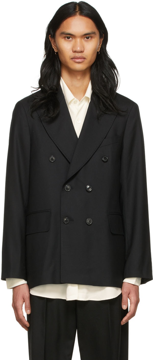 Our Legacy Black Unconstructed Double Breasted Blazer Our Legacy