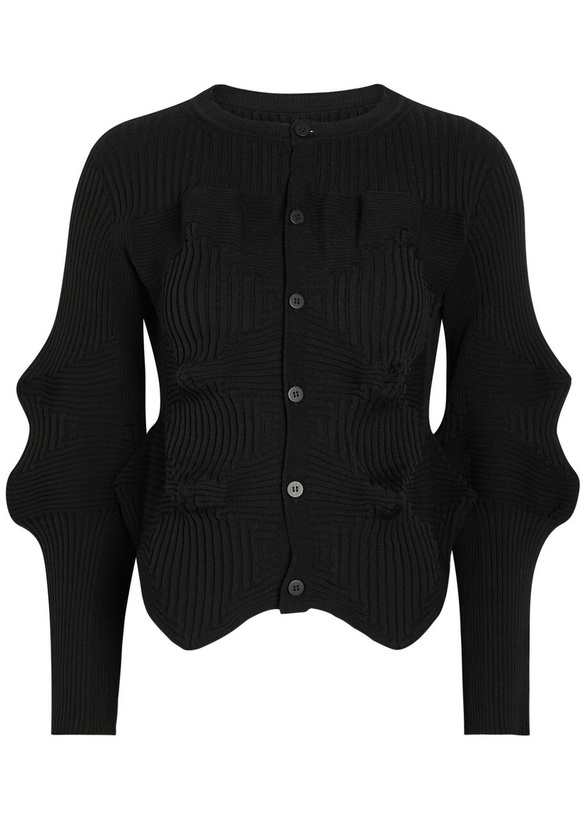 Photo: Issey Miyake Sculpted Knit Cardigan Black