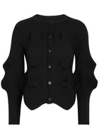 Issey Miyake Sculpted Knit Cardigan Black