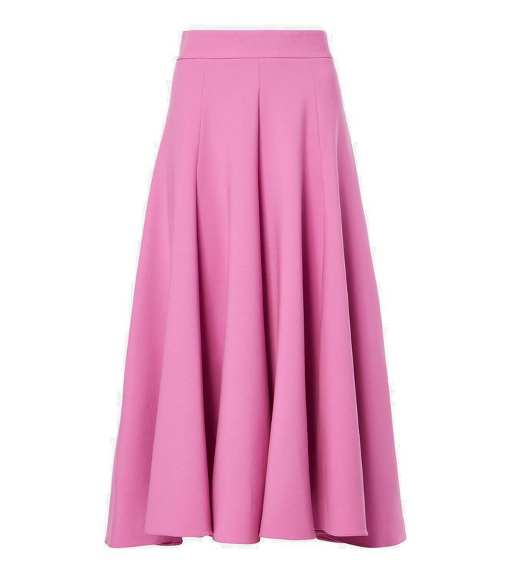 Photo: Oscar de la Renta High-rise wool-blend midi skirt