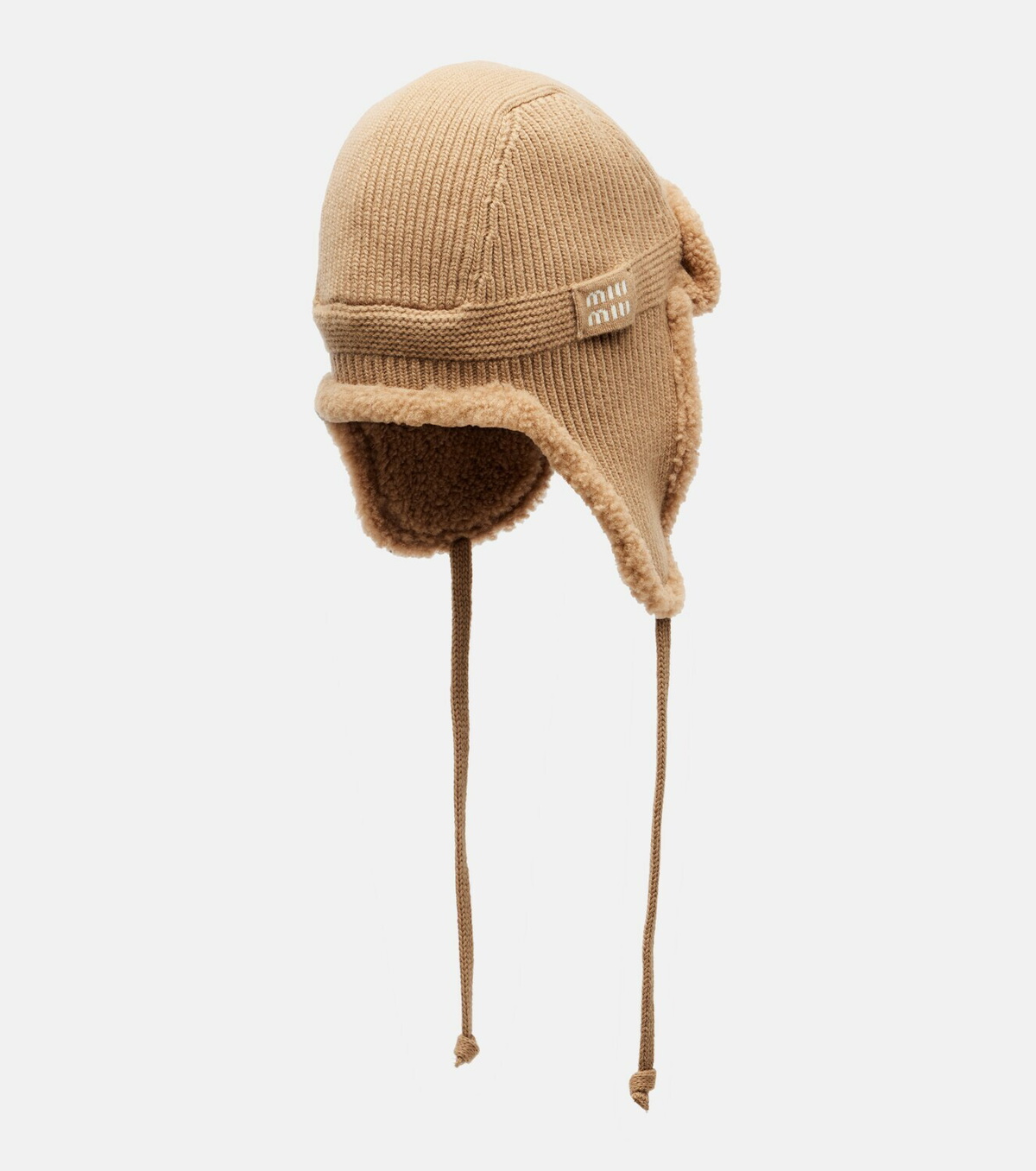 Miu Miu Shearling-trimmed wool and cashmere hat