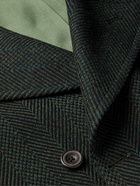 Rubinacci - Herringbone Wool Peacoat - Green