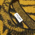 Saint Laurent Men's Zebra Jacquard Knit Crew in Yellow/Black