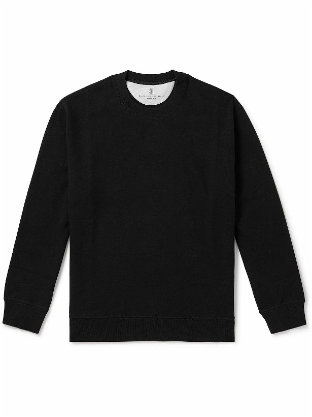 Photo: Brunello Cucinelli - Cotton-Blend Jersey Sweatshirt - Black