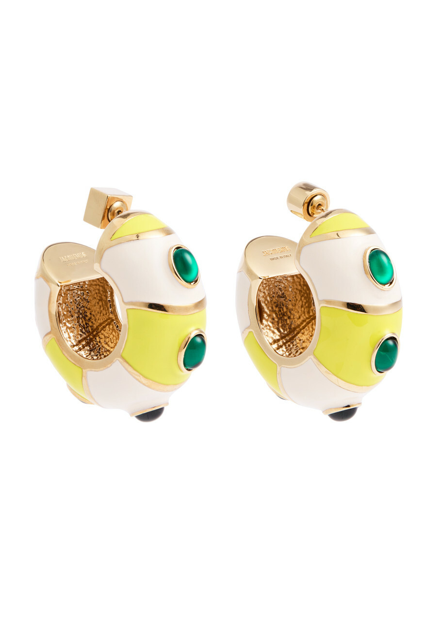 Jacquemus Les Boucles Rayures Enamelled Hoop Earrings - Multicoloured 1 - One Size
