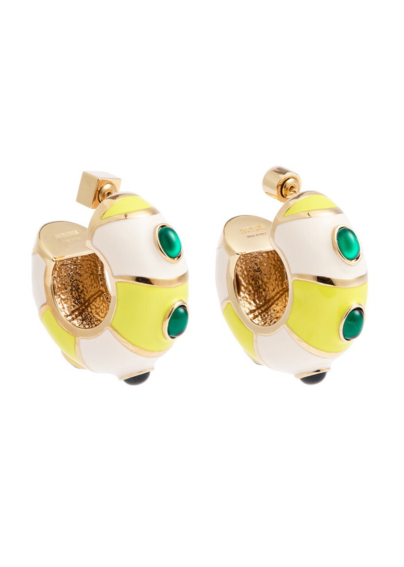 Photo: Jacquemus Les Boucles Rayures Enamelled Hoop Earrings - Multicoloured 1 - One Size