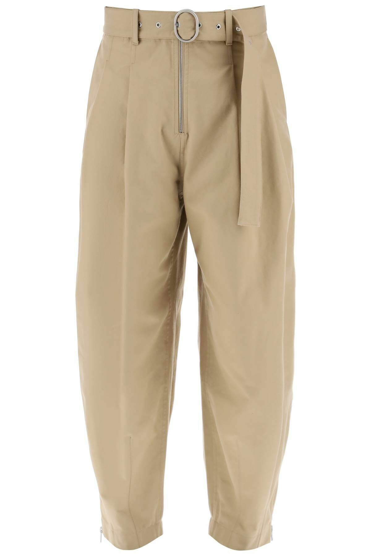 【新作入荷!!】 JIL Sander Jil Beige belt removable with pants cotton SANDER パンツ