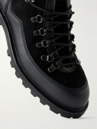 MORJAS - Leather-Trimmed Suede Hiking Boots - Black
