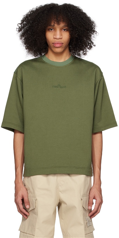 Photo: Stone Island Green Paneled T-Shirt