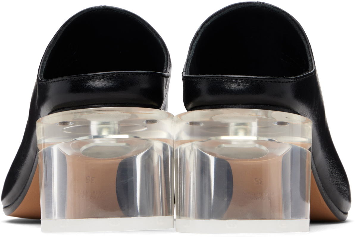 MM6 Maison Margiela Black Anatomic Heeled Mule Sandals