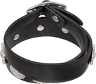 Toga Pulla Black Double Leather Bangle Bracelet