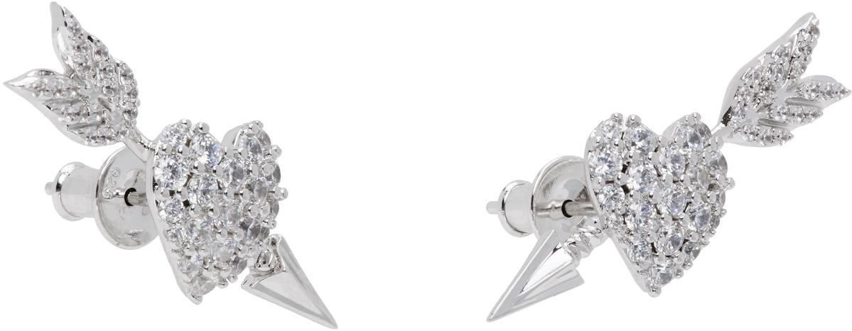 SHUSHU/TONG YVMIN Edition Fully Inlaid Heart Arrow Earrings