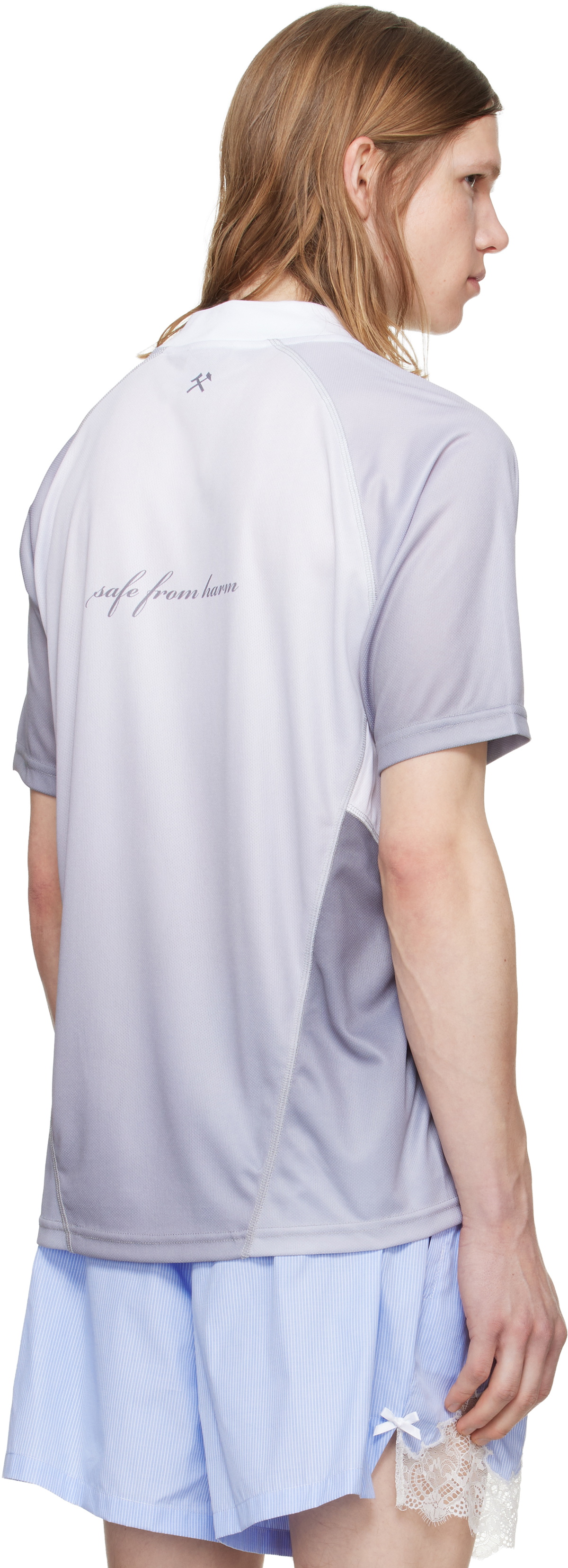 GmbH White & Gray Nettles Football Jersey T-shirt