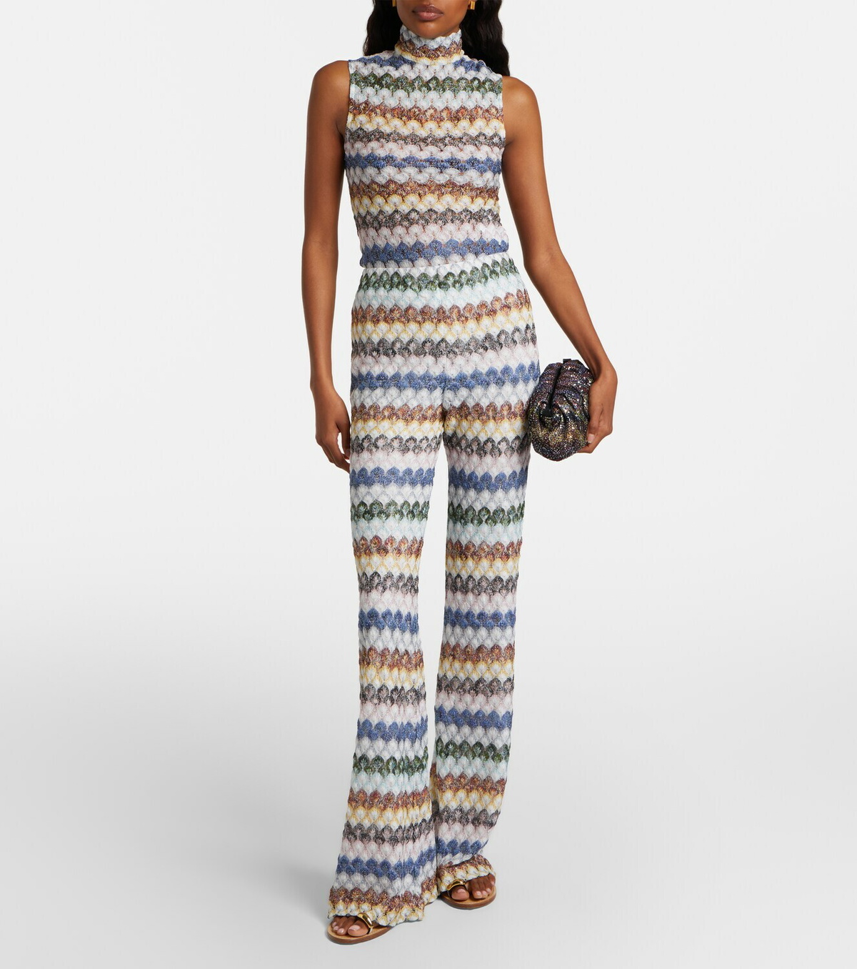 Missoni Knitted lamé flared pants