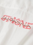Simone Rocha - Faux Pearl-Embellished Logo-Print Cotton-Poplin Shirt - White
