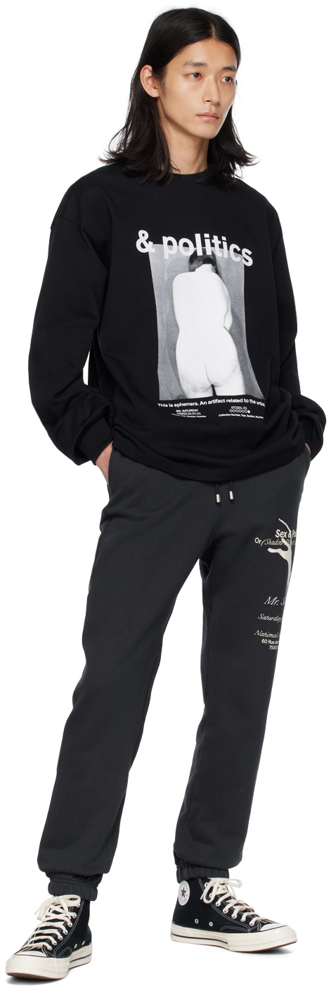 Mr. Saturday Black Elasticized Sweatpants