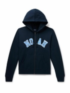 Noah - Logo-Appliquéd Cotton-Jersey Zip-Up Hoodie - Blue