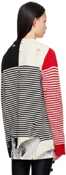 Charles Jeffrey LOVERBOY Black & Off-White Paneled Sweater