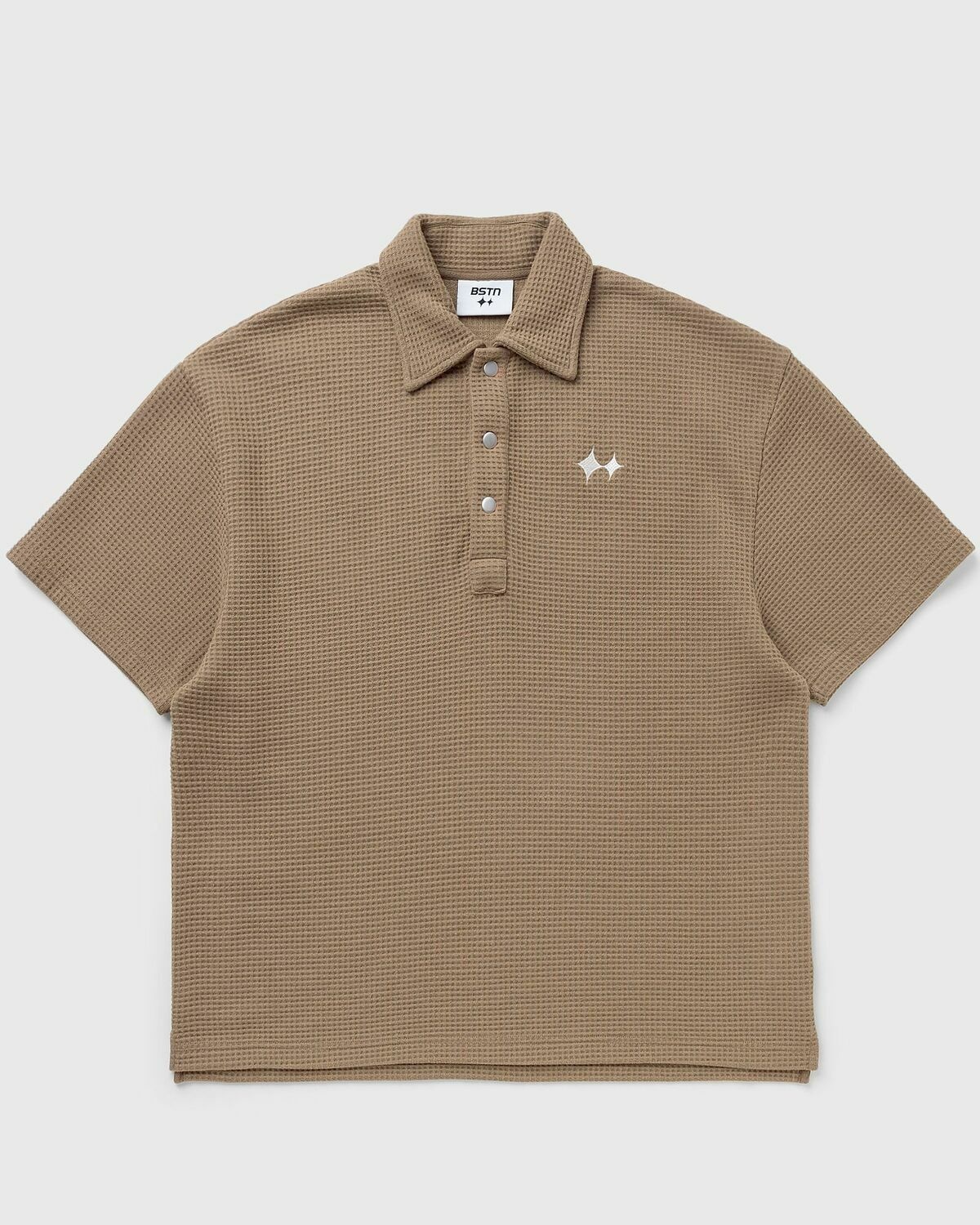 Bstn Brand Oversized Waffle Polo Shirt Brown - Mens - Polos