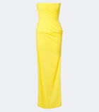 Alex Perry Ruched mesh bustier gown