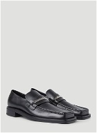 Square Toe Chain Loafers in Black