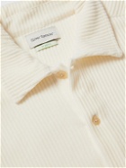Oliver Spencer - Riviera Ribbed Organic Cotton Blend-Velour Shirt - Neutrals