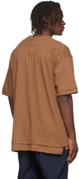 The Viridi-anne Brown Layered Loose T-Shirt