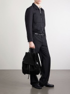 TOM FORD - T Line Leather-Trimmed Perforated Suede Backpack