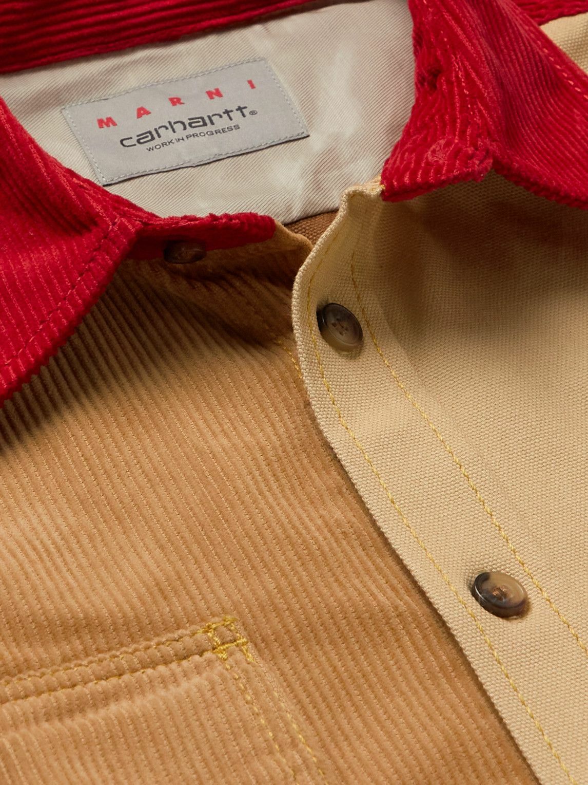 Marni - Carhartt WIP Colour-Block Cotton-Canvas and Corduroy Shirt