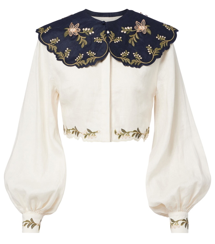 Photo: Agua by Agua Bendita Cumbre embroidered linen blouse