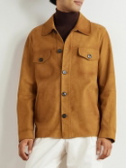 Incotex - Montedoro Suede Overshirt - Brown