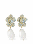 MAGDA BUTRYM Crystal Flower & Pearl Earrings