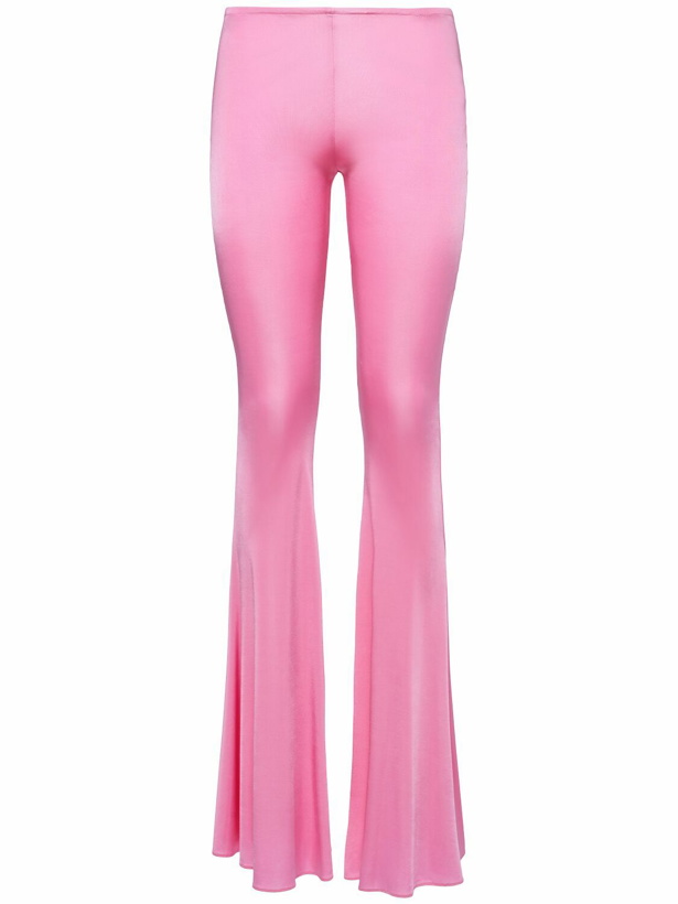 Photo: GIUSEPPE DI MORABITO Shiny Viscose Jersey Flared Pants