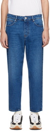 AMI Paris Indigo Tapered-Fit Jeans