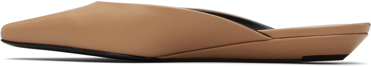 Loulou de Saison Tan Diane Calf Leather Mule Flats