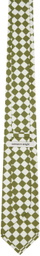 Connor McKnight Green & Off-White Chess Print Neck Tie and Pocket Square Set