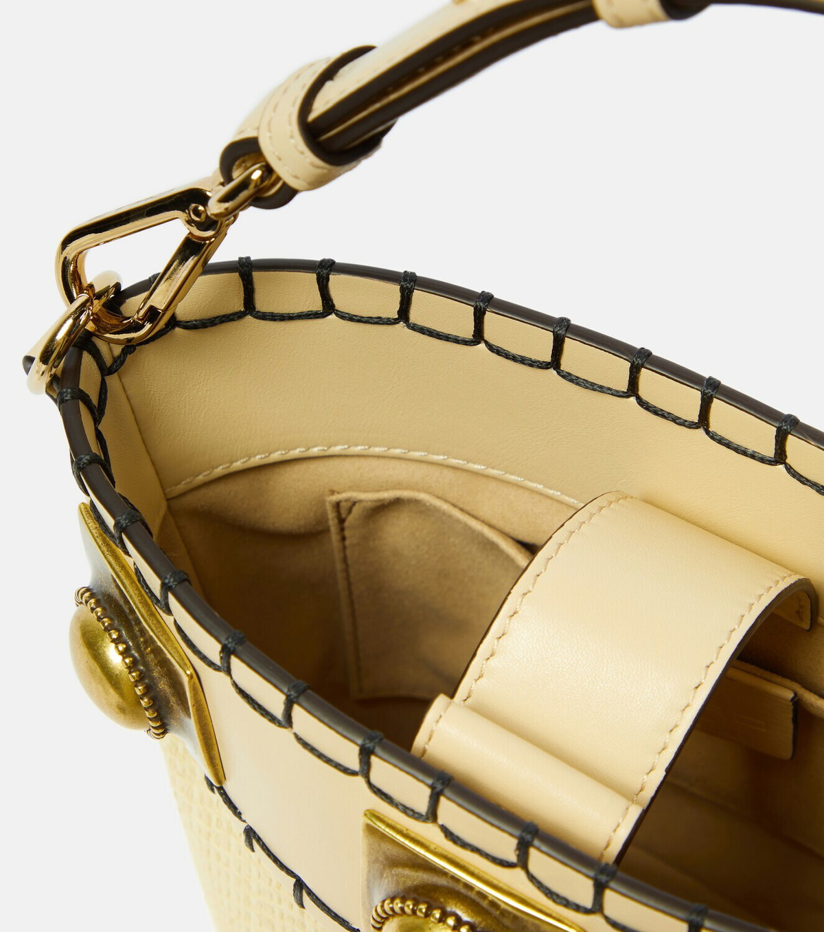 【関税&送料込】Etro Coffa Laser-Cut Leather Bucket Bag Coffa leather bucket bag in brown - Etro | Mytheresa