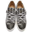 Giuseppe Zanotti Grey and White Croc May London Sneakers