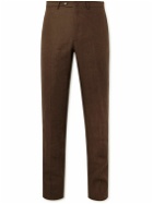 De Petrillo - Straight-Leg Linen Trousers - Brown