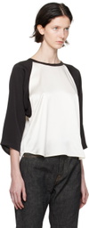 visvim Black & White Paneled Long Sleeve T-Shirt