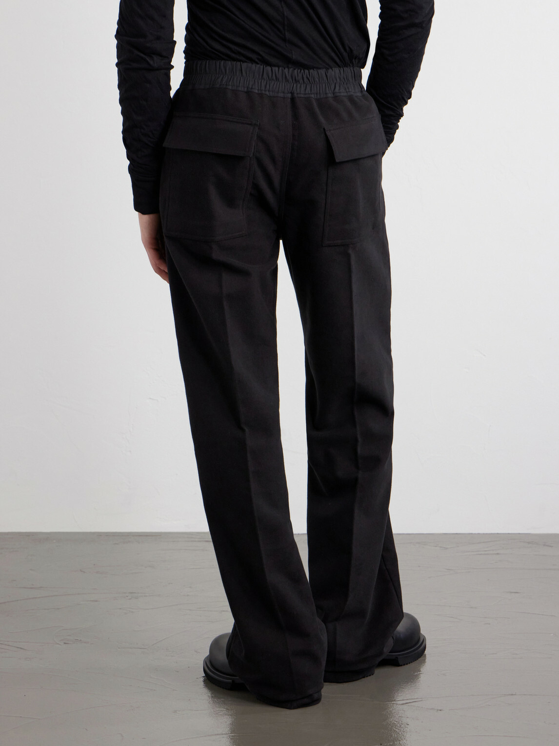 Rick Owens - Dietrich Straight-Leg Cotton-Twill Drawstring Trousers - Black