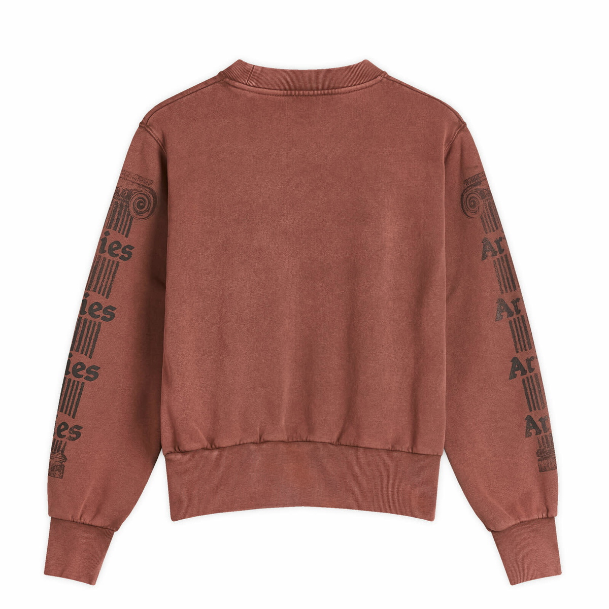 Aries Women's Baby Fit Aged Ancient Column Sweatshirt in Burgundy 