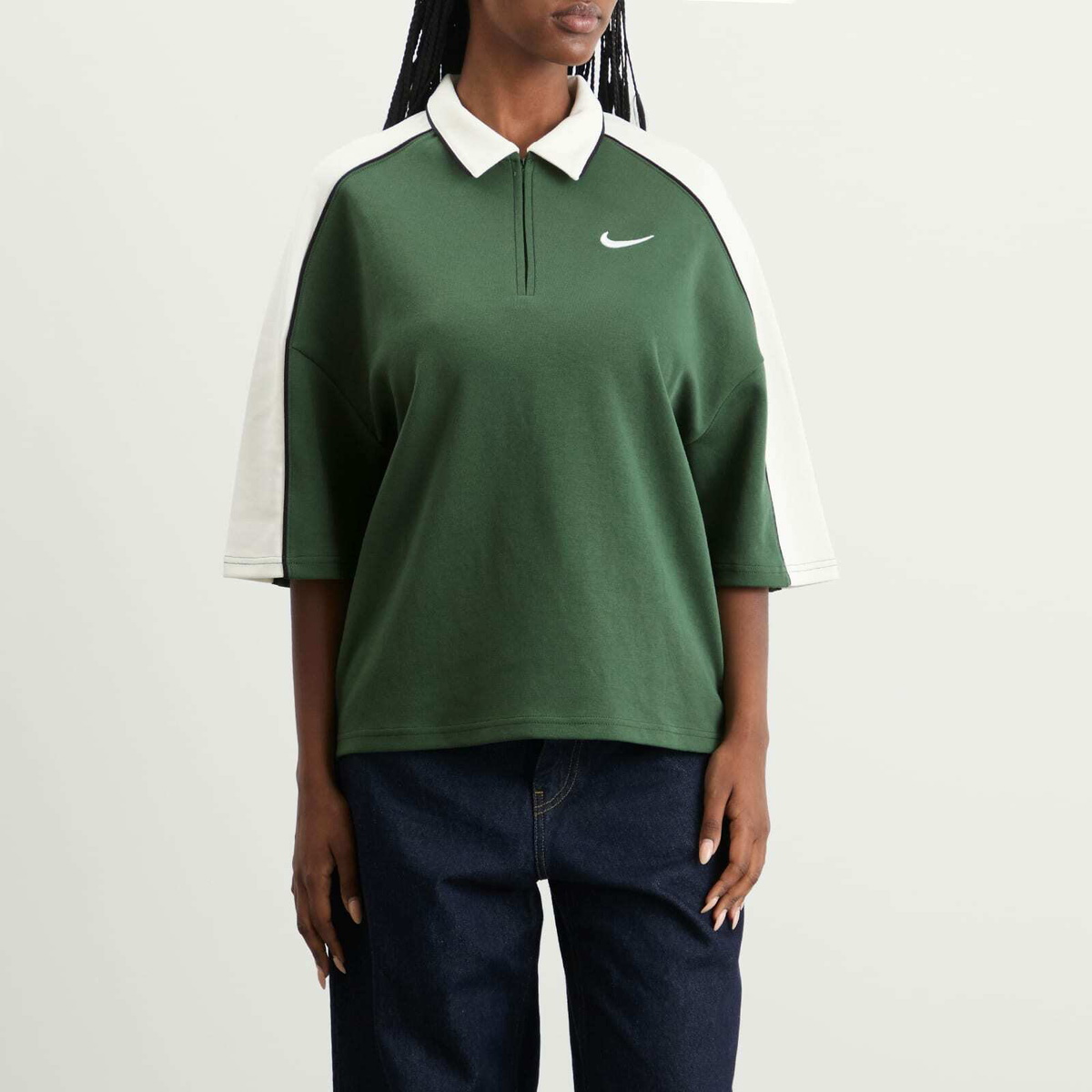 Nike Women's Sports Polo Top in Fir/Sail