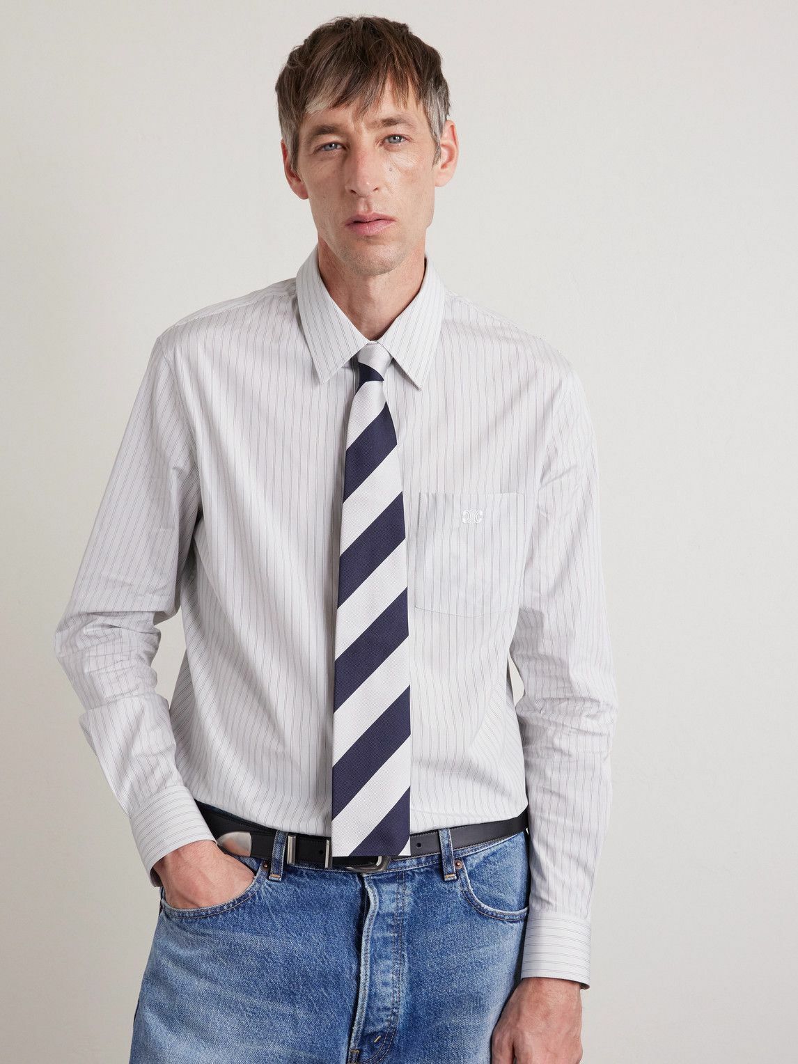 CELINE - 8.5cm Striped Silk-Twill Tie