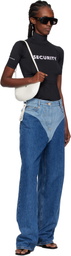 Pushbutton Blue Panty Printed Wide Jeans