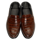 Loewe Brown and Black Croc Slip-On Loafer